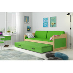 Detská posteľ s prístelkou DÁVID 200 x 90 cm borovica zelená